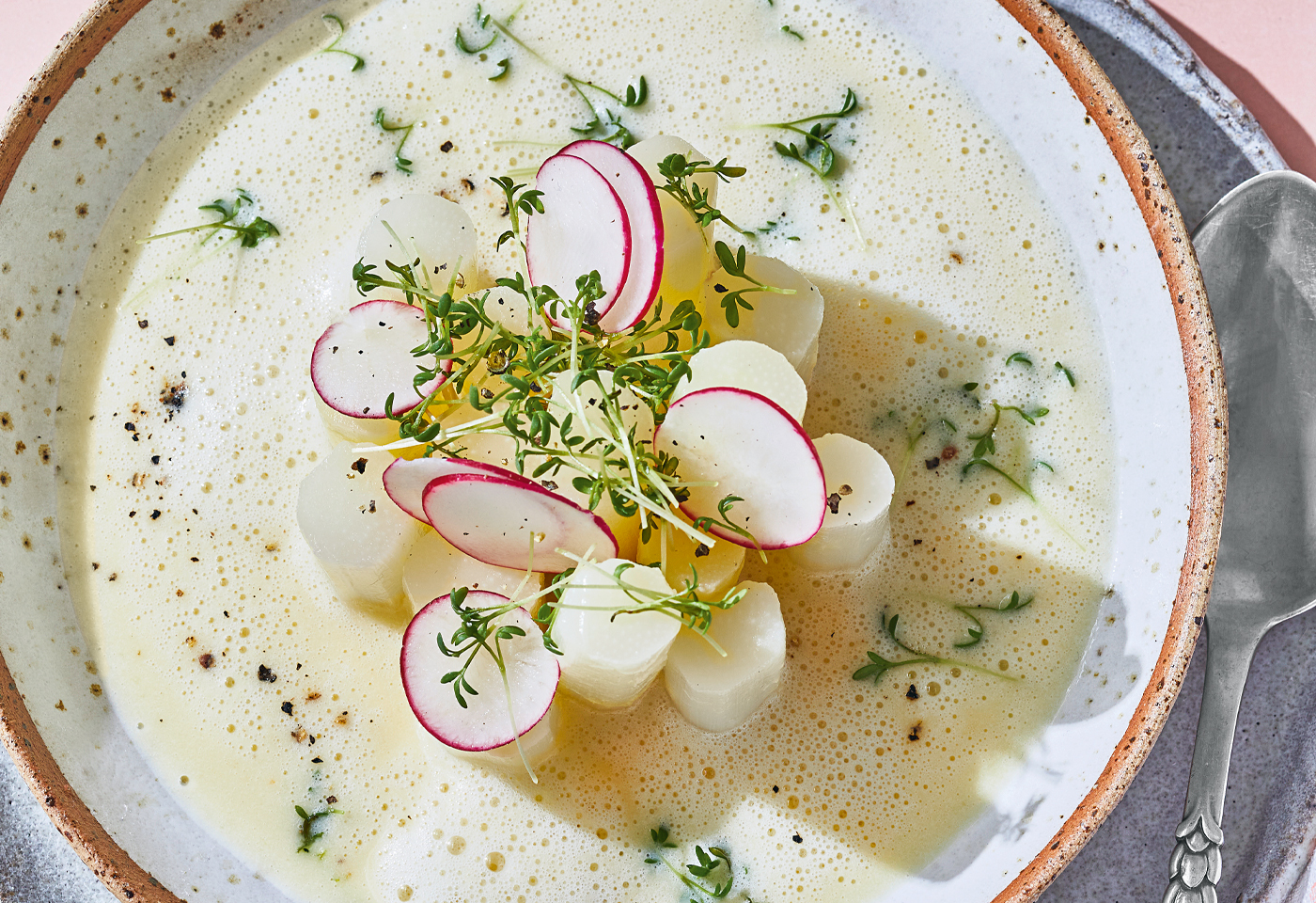 Spargel Erd Pfel Suppe Frisch Gekocht