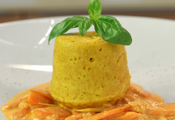 Karotten-Ingwergemüse mit Currysoufflé Karotten-Ingwergemüse mit Currysoufflé