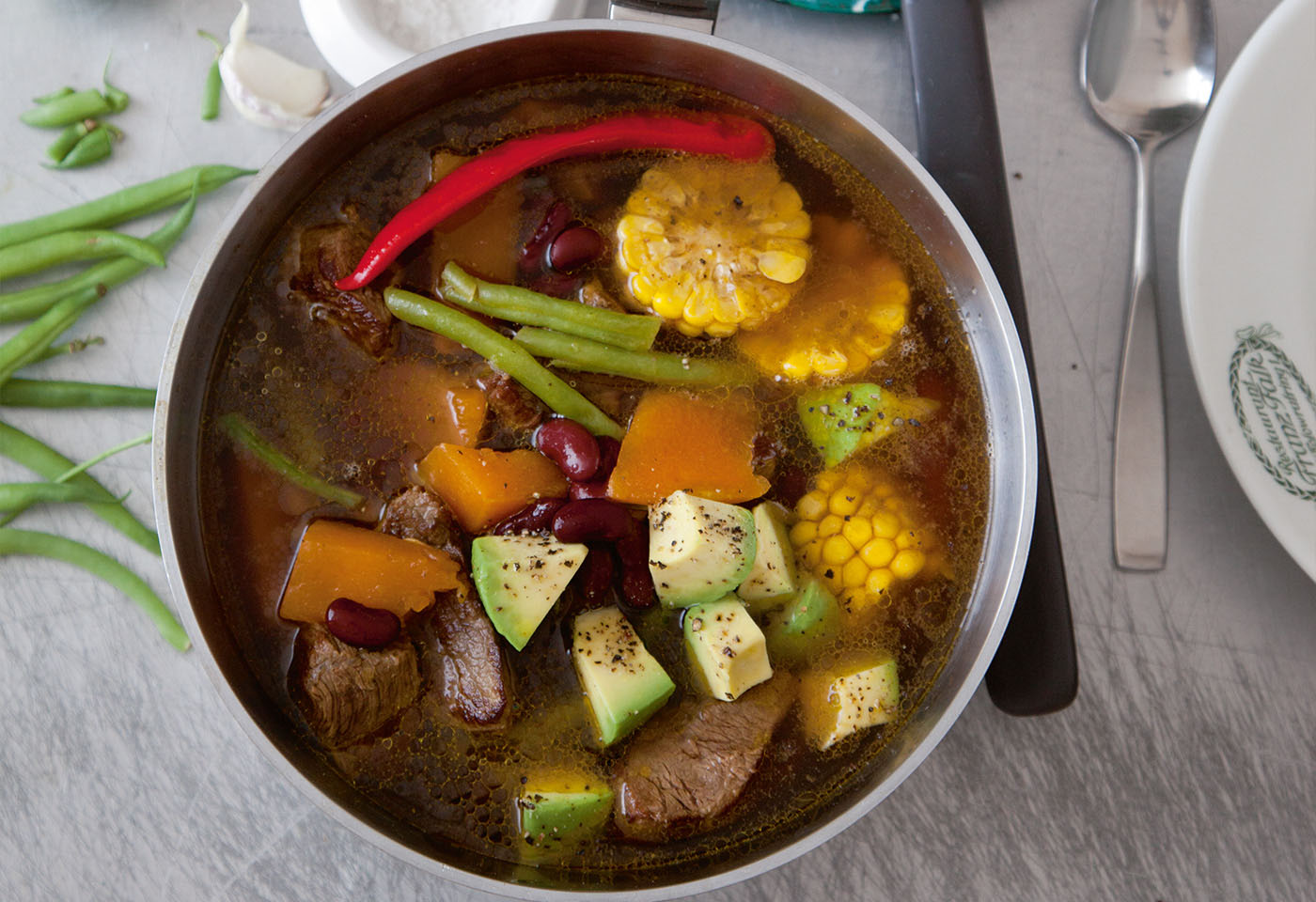 Mexikanischer Rindfleisch Eintopf Frisch Gekocht