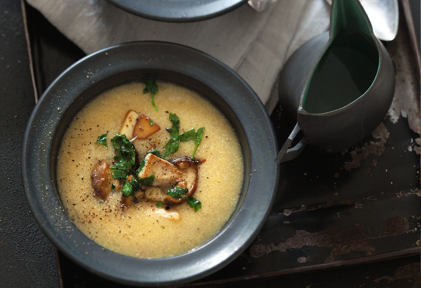 Vegane Polentasuppe mit Steinpilzen | Frisch Gekocht