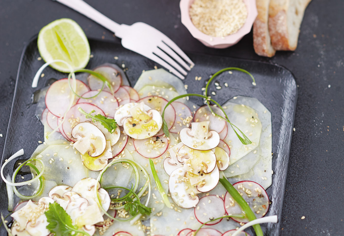 Veganes Gemüsecarpaccio mit Limettendressing | Frisch Gekocht