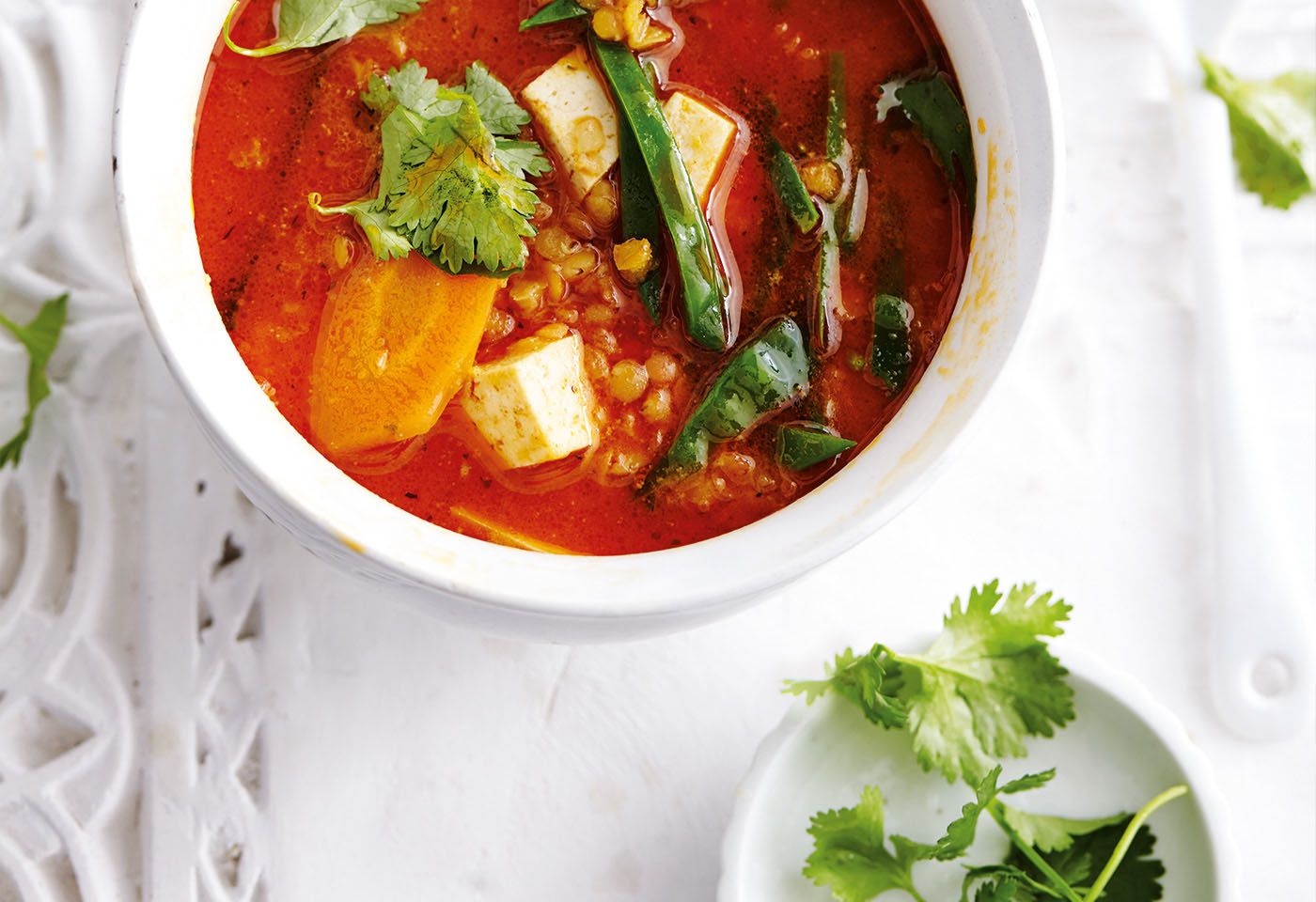 Asiatische Linsen-Currysuppe mit Tofu und Gemüse | Frisch Gekocht