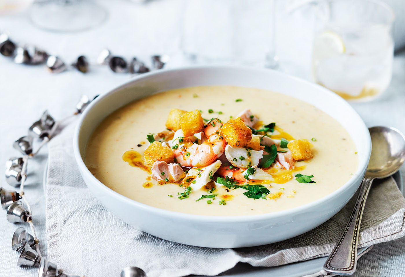 Garnelen-Fisch-Suppe mit Croûtons | Frisch Gekocht