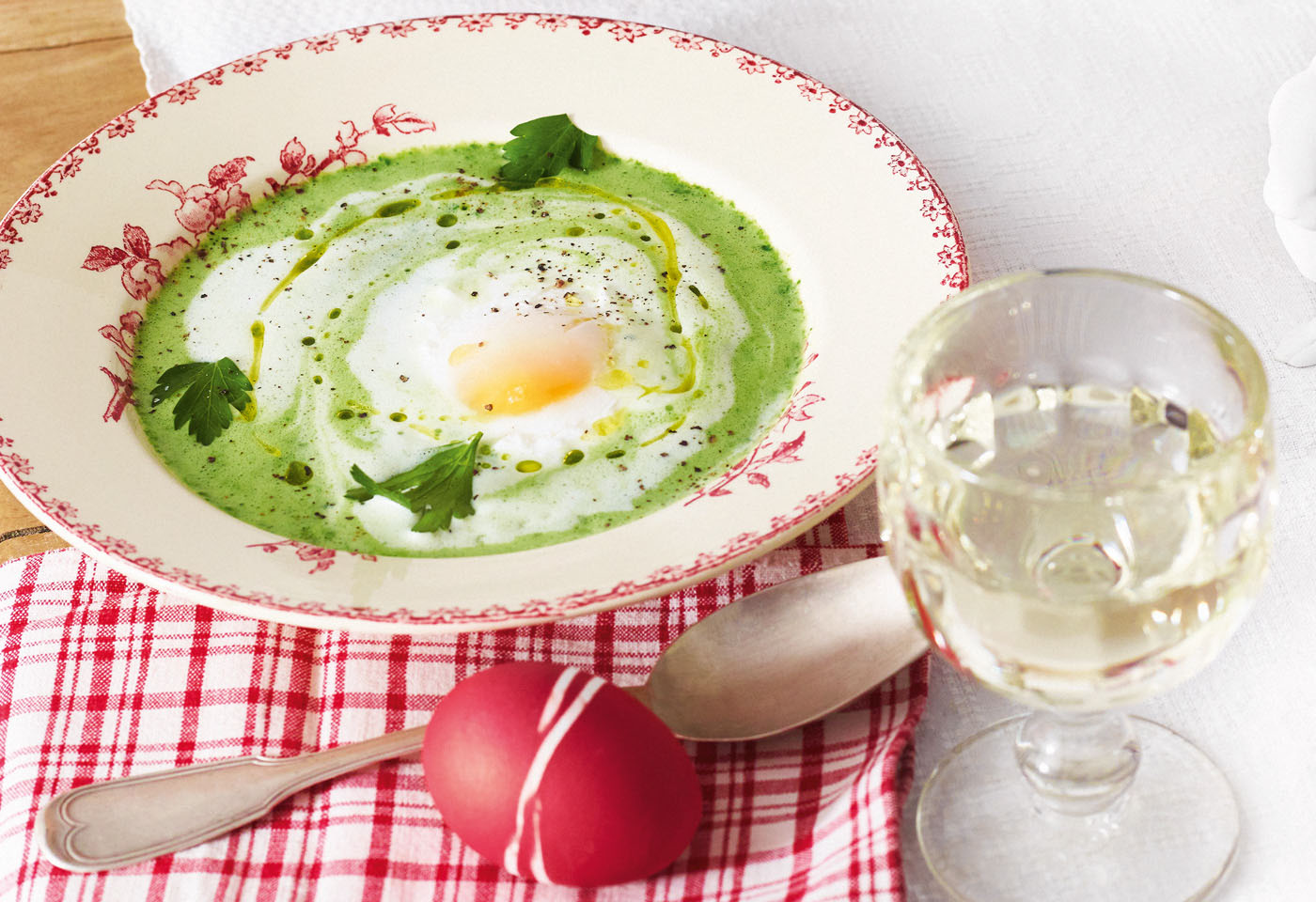 Barlauchsuppe Mit Ei Frisch Gekocht