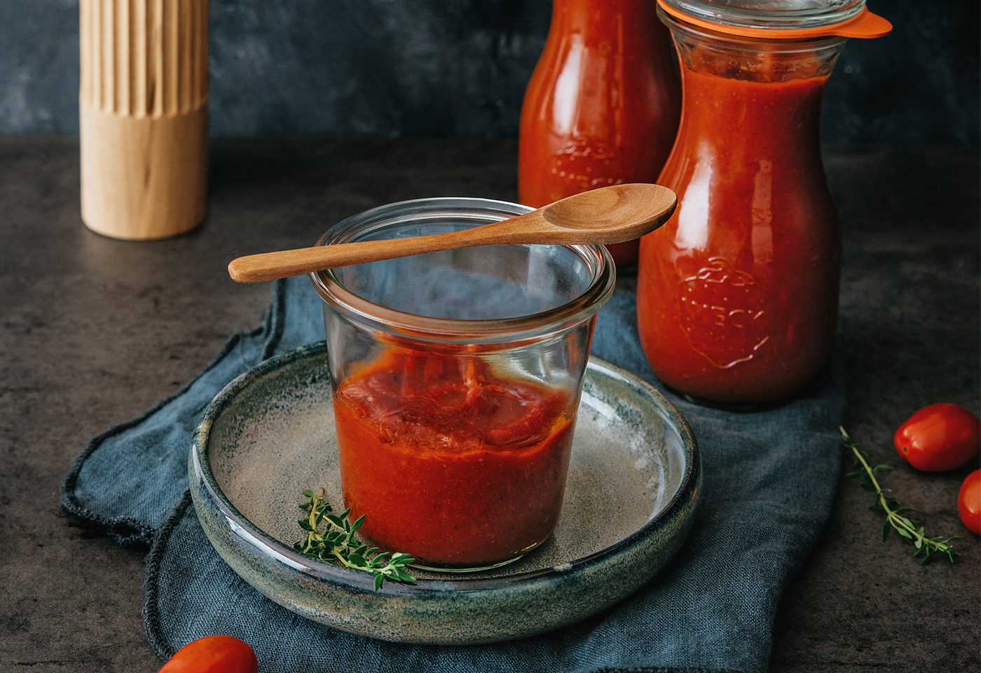 Tomaten-Thymian-Ketchup mit getrockneten Marillen | Frisch Gekocht