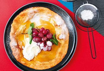 Dutch Pancake mit Topfencreme und Weintrauben Foto: © Monika Schuerle