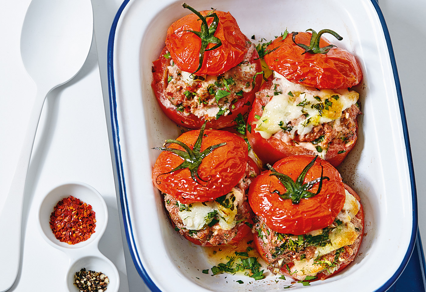 Gefüllte Tomaten mit Faschiertem und Mozzarella | Frisch Gekocht