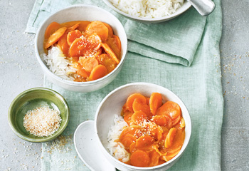 Karotten-Kokos-Curry mit Reis Foto: © Julia Hoersch