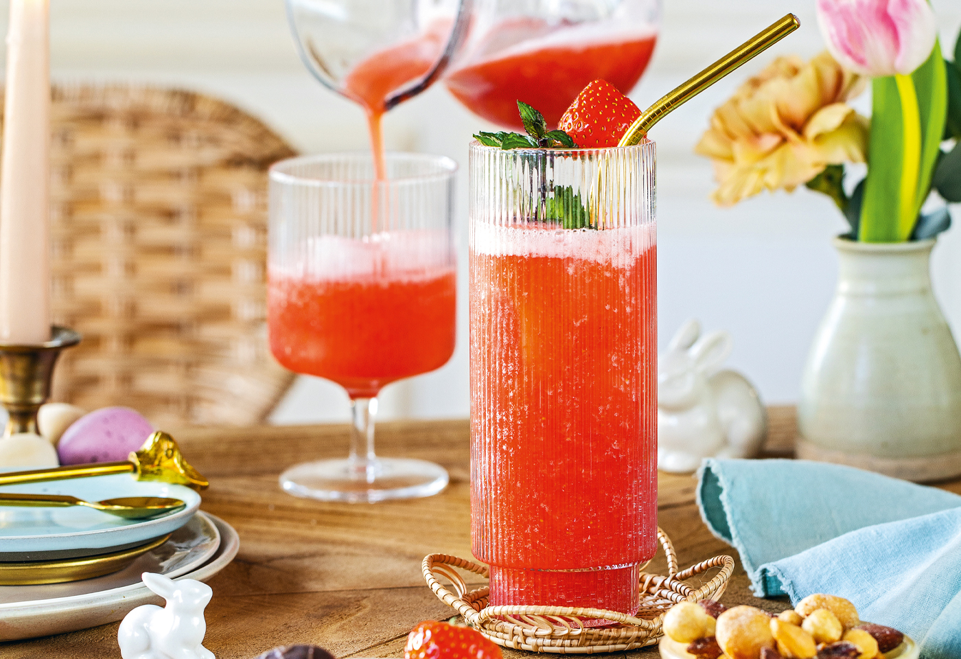 Alkoholfreier Erdbeercocktail mit Marzipantalern | Frisch Gekocht