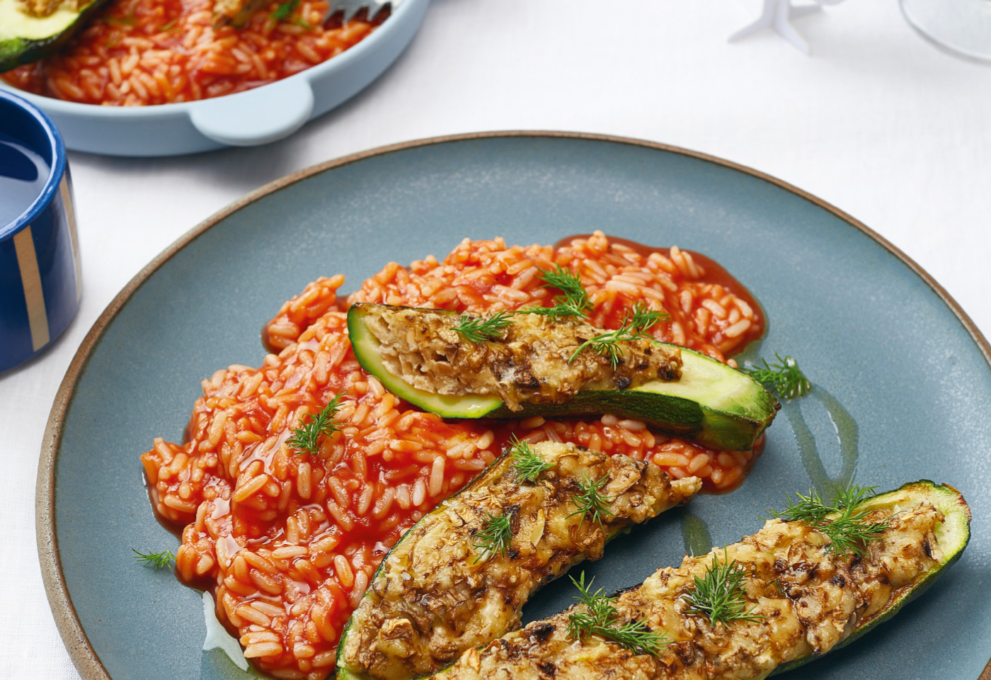 Gefüllte Zucchini mit Tomatenreis | Frisch Gekocht