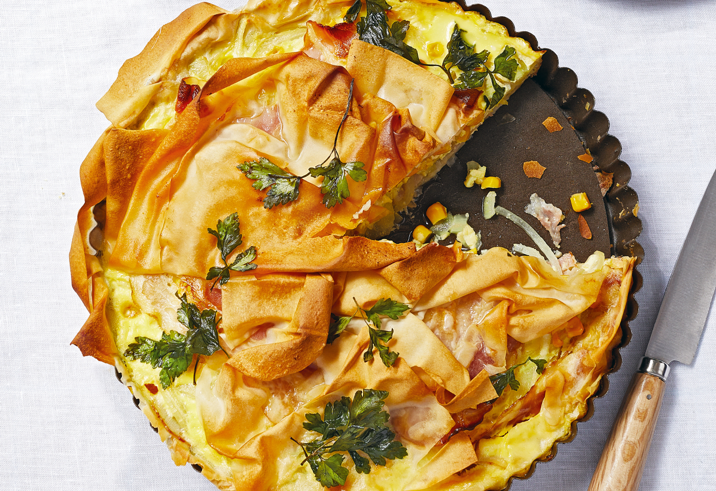 Strudelteig-Pie mit Speck und Mais | Frisch Gekocht