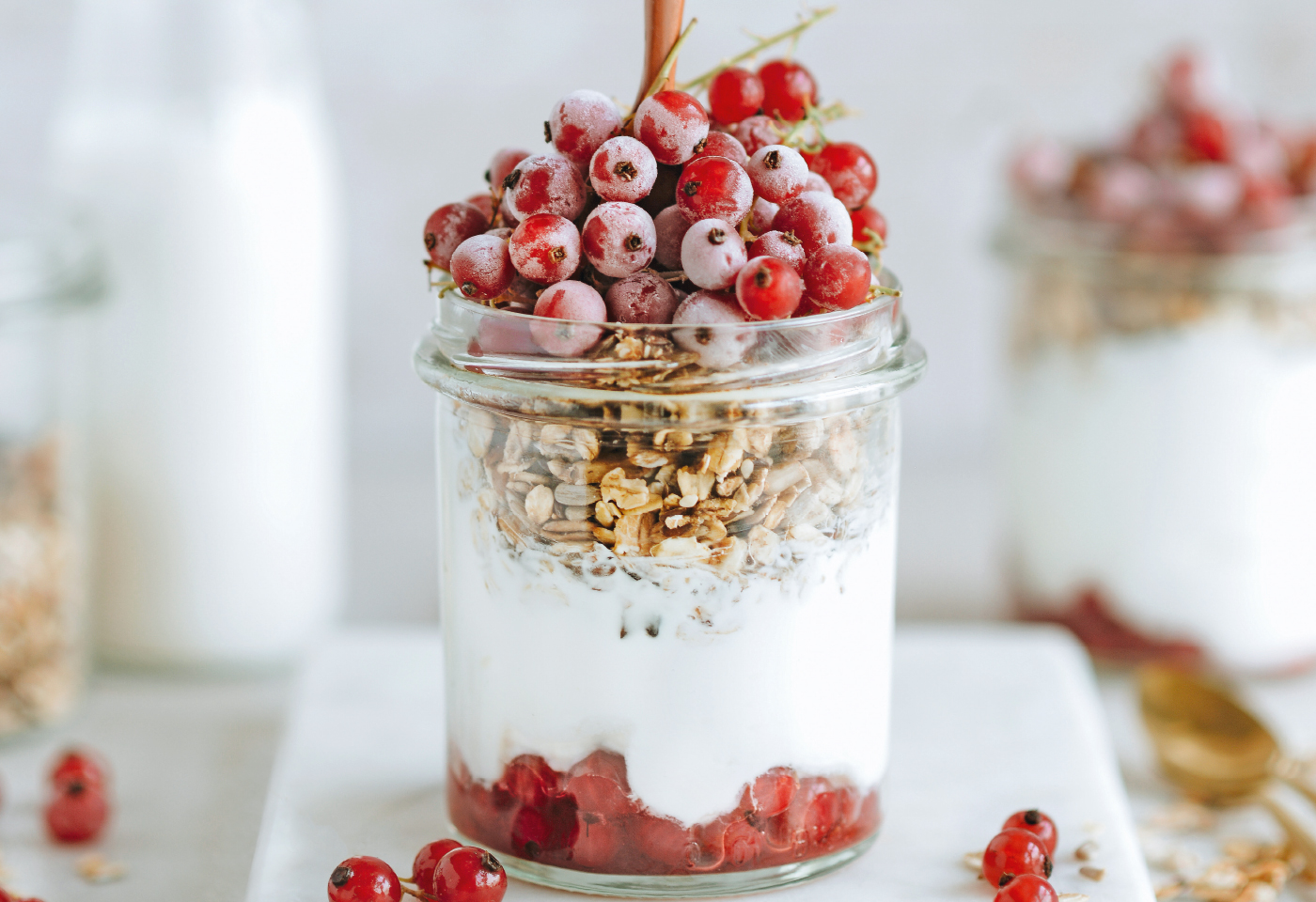 Zitronen-Joghurt mit Ribiseln und Müsli | Frisch Gekocht