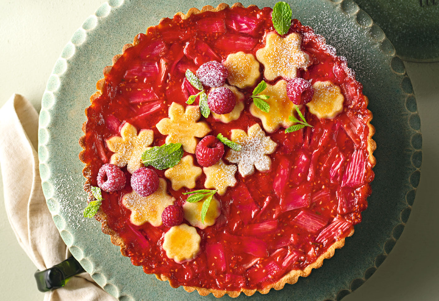 Rhabarbertarte mit Rosmarin-Minz-Joghurt | Frisch Gekocht